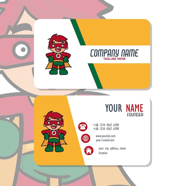 Vector Graphic of Business Card Design with cute mascot tomato logo