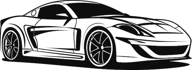 Vector Graphic Celebrating the Meticulous Craftsmanship of a Black Car Vector Artistry Showcasing th