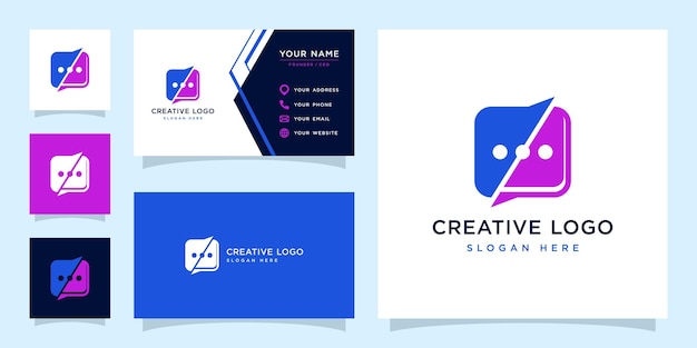 Vector graphic of chat logo design template