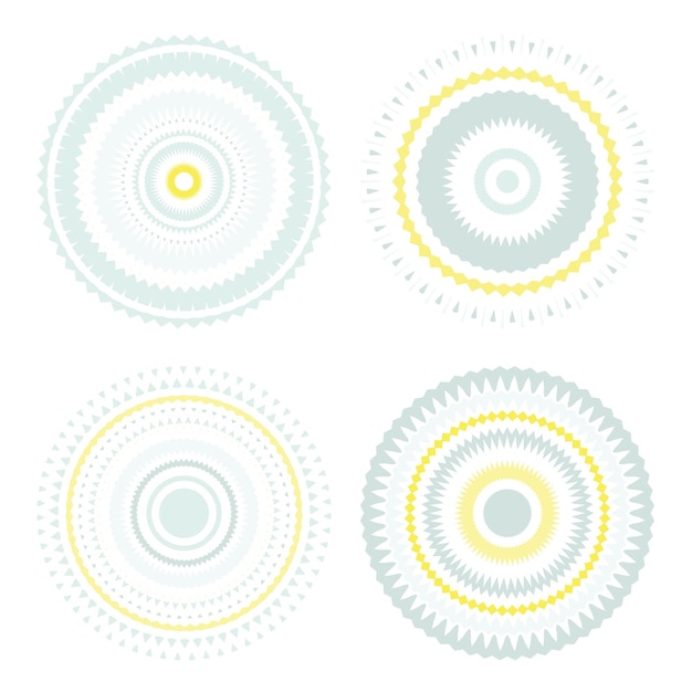 Vector graphic of color mandala circles Round ornate shapes Geometric decorative circles