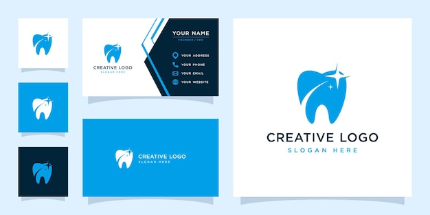 Vector graphic of dental logo and business card template