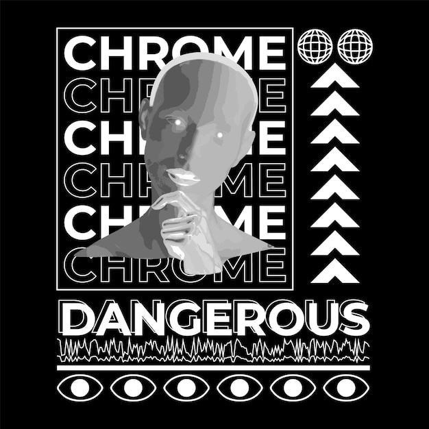 Vector graphic design dangerous illustration for street wear t-shirts, stickers, poster, decals.Crea