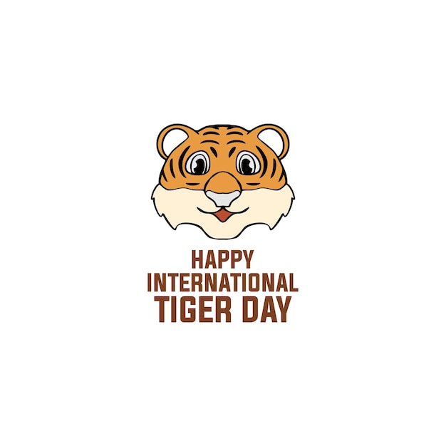 vector graphic of happy international tiger day logo