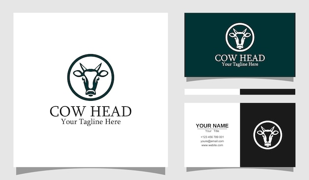 vector graphic illustration of cow head logo