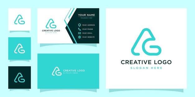 Vector graphic of letter AG logo design template