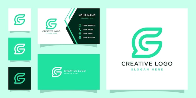 Vector graphic of letter G combined with chat logo design template