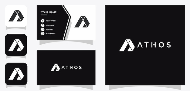 Vector graphic of letter A simple and eye catching logo design with business card