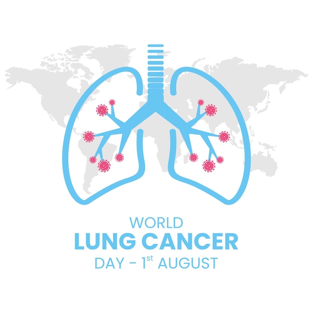 Vector graphic of lungs with red patches of virus suitable for world lung cancer day