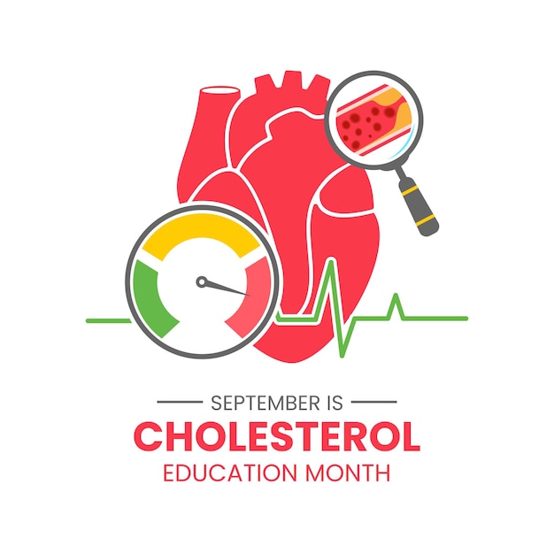 Vector graphic of National Cholesterol Education month