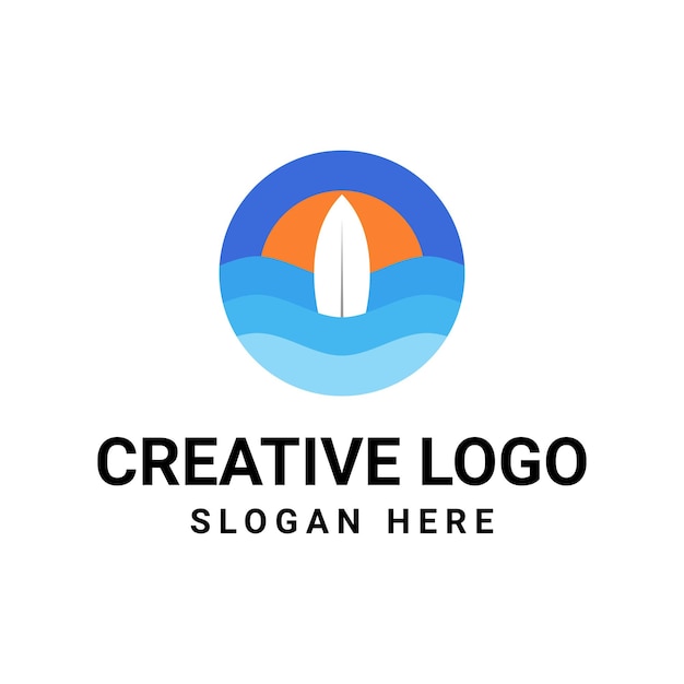 Vector graphic of ocean logo design template