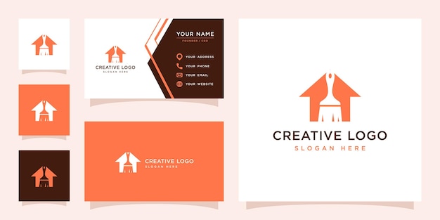 Vector graphic of painting home logo design template