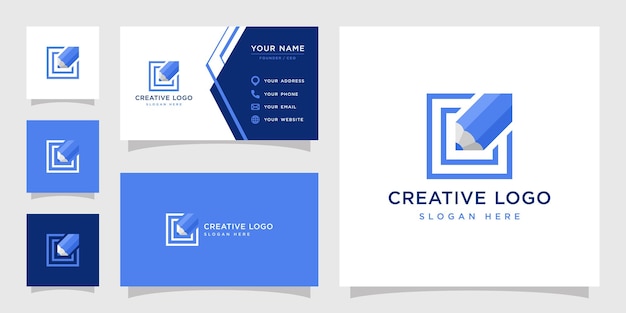 Vector graphic of pencil logo design template