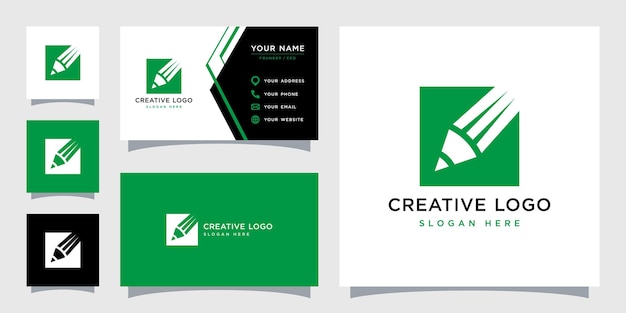 Vector graphic of pencil logo design template