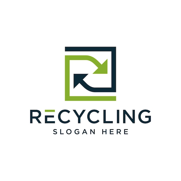 Vector graphic of recycling logo design template