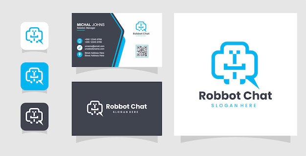 Vector graphic of Robot chat concept logo