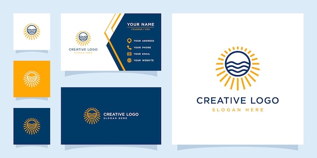 Vector graphic of seascape logo design template