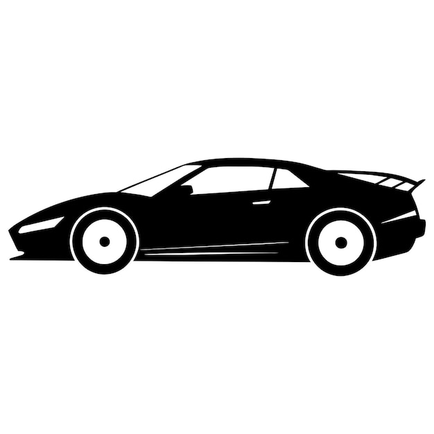 Vector Graphic of Side View Sports Car Minimalist Black Silhouette