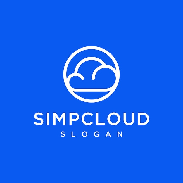 Vector graphic of simple cloud logo design template