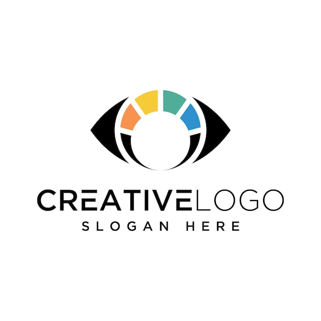 Vector graphic of simple eye logo design template