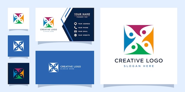 Vector graphic of teamwork logo design template