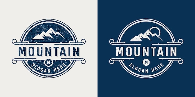 Vector graphic of vintage mountain logo design