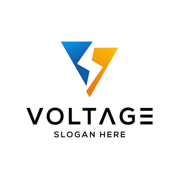 Vector graphic of voltage logo design template