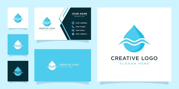 Vector graphic of water drop logo design template