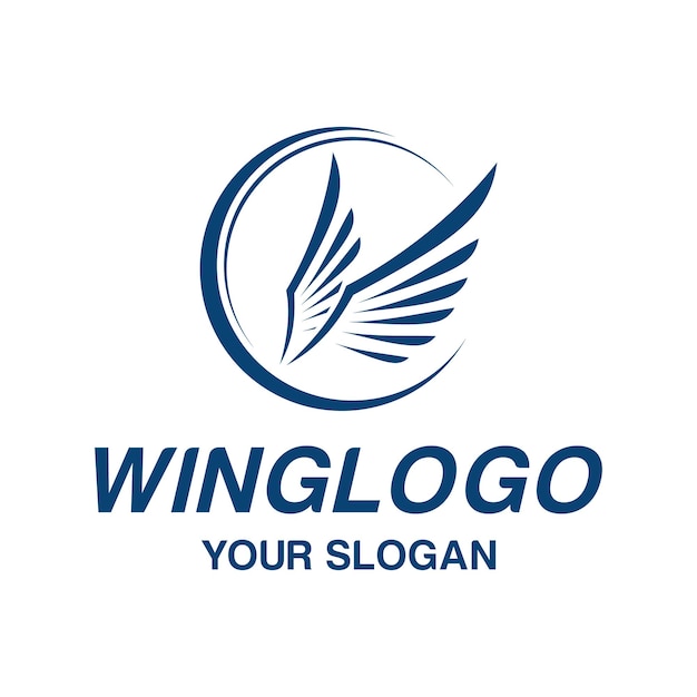 Vector graphic of wing eagle logo design template