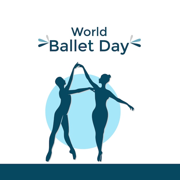 vector graphic of world ballet day logo with ballet dancer icon.