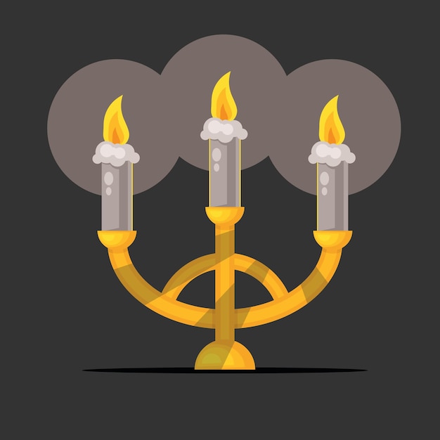 Vector Graphics Of Candles In A Candlestick Isolated On Transparent Background