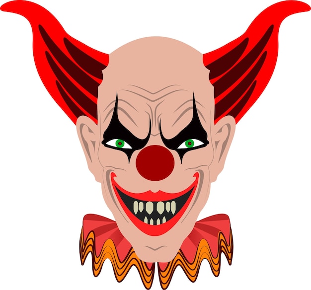 Vector vector graphics of an evil clown clown head for posters banners magazines halloween