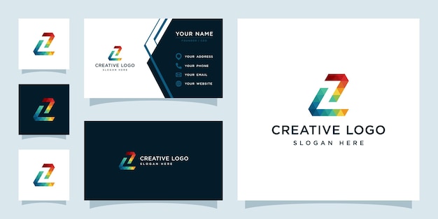 Vector graphics of initials L geometric colorful logo design template