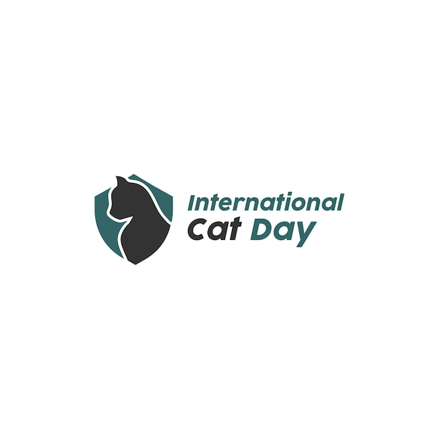 vector graphics international cat day logo, international cat day icon.