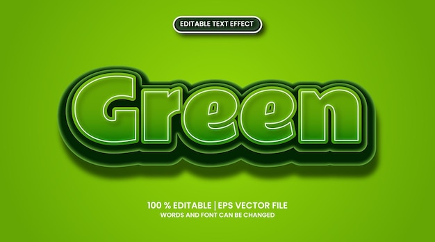 Vector Green editable text effect