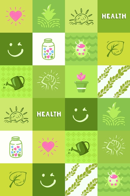 Vector green health pattern