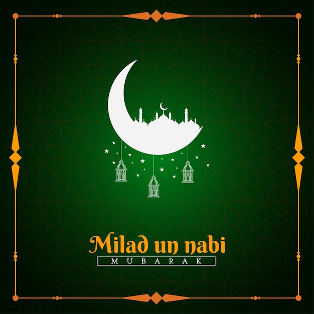 Vector vector green milad un nabi festival card design vector file