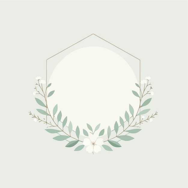 Vector greenery eucalyptus leaves with geometric luxury gold frame