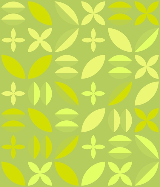 Vector Greenish Yellow Geometric Shapes Pattern Design