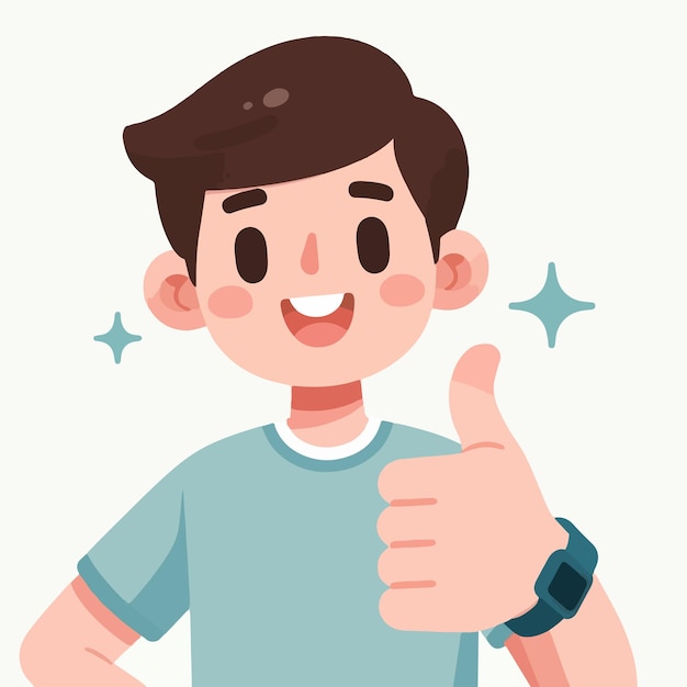 Vector guy expressing thumbs up