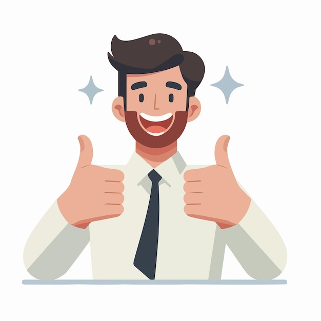 Vector guy expressing thumbs up