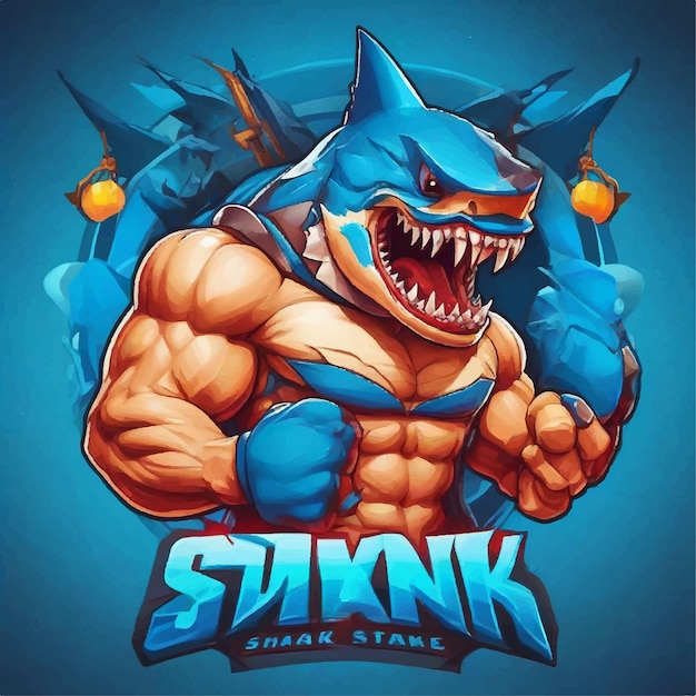 Vector Gym shark esport mascot logo