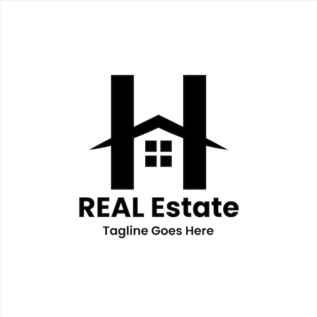 Vector H letter real estate logo design