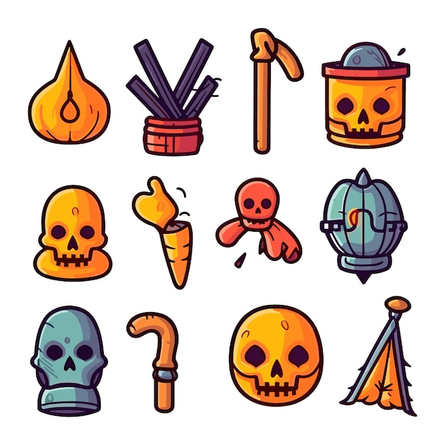 Vector halloween elements illustration