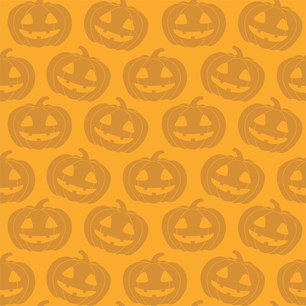 Vector Halloween pattern with pumpkin