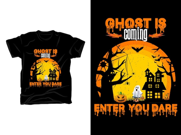 Vector halloween pumpkin scary tshirt design template