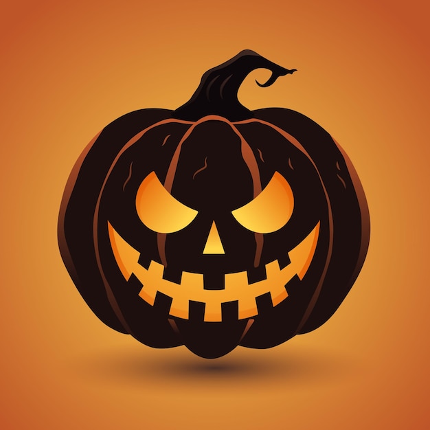 Vector halloween scary face pumpkin