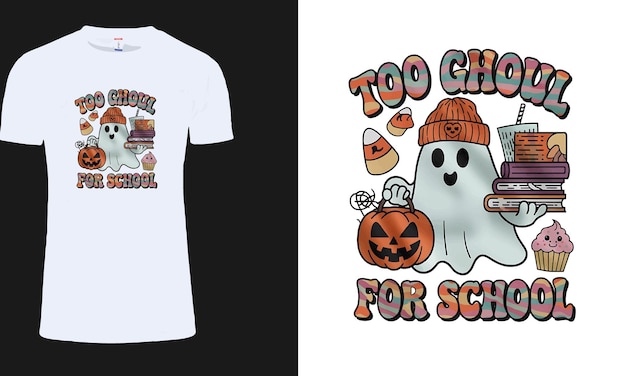 vector Halloween School tshirt design template