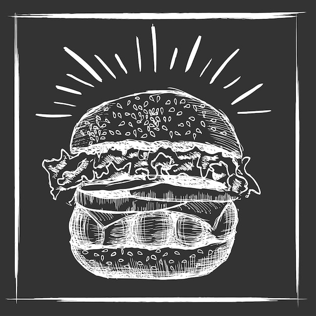 Vector hand drawn burger