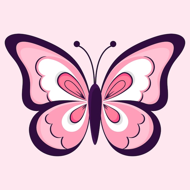 Vector hand drawn butterfly colorful