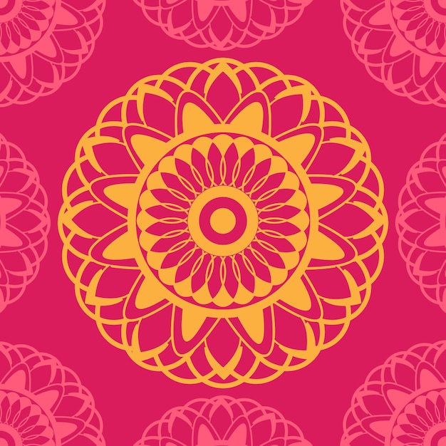 vector hand drawn colorful mandala lotus flower drawing